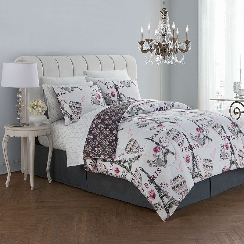 Avondale Manor Darcy 8 Pc Complete Bedding Set With Sheets, 8Pc Queen, Pink