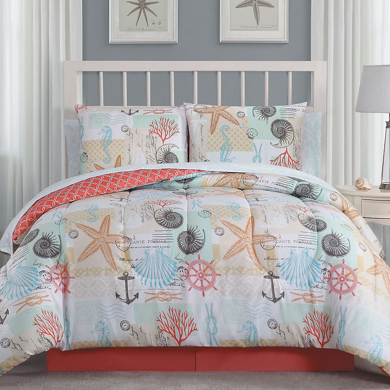 Avondale Manor Belize 8Pc Complete Bedding Set With Sheets, 8Pc King, Orange