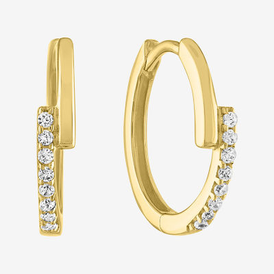 Diamond Addiction 1/10 CT. T.W. Genuine White Diamond 10K Gold Hoop Earrings