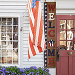 Glitzhome 42"H Wood Welcome Stars Porch Wall Sign