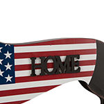 Glitzhome 24.52"L Metal/Wooden Patriotic Double Sided Home/Welcome Dachshund Yard Stake