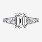 Modern Bride Signature Womens 2 1/3 CT. T.W. Lab Grown White Diamond 14K White Gold Rectangular Solitaire Engagement Ring