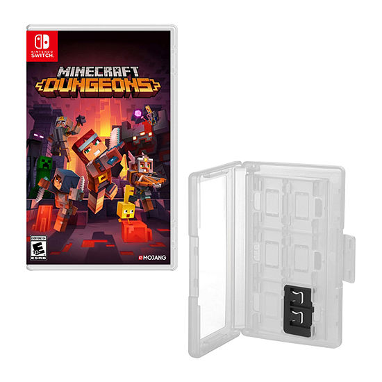 Minecraft Dungeons Game with 12 Game Caddy for Nintendo Switch
