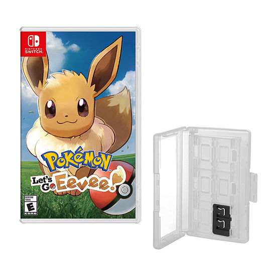 Pokemon Let's go Eevee Game and Game Caddy