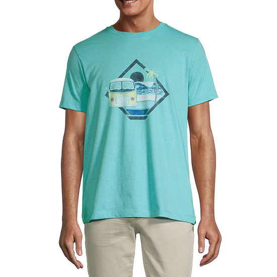 St. John's Bay Mens Crew Neck Short Sleeve Classic Fit Graphic T-Shirt
