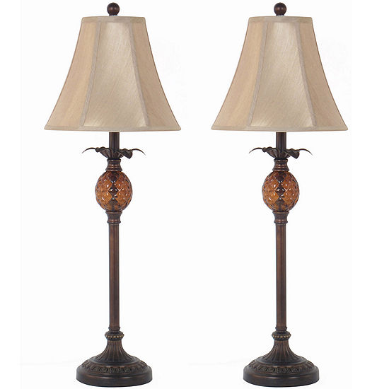 jcpenney home™ set of 2 pineapple buffet table lamps