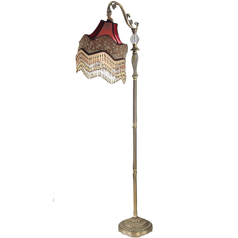 Dale Tiffany Beaded Ruby Floor Lamp, Red