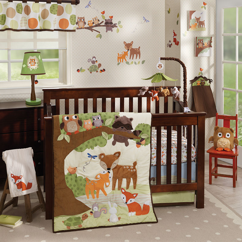 UPC 084122582040 product image for Lambs & Ivy Woodland Tales Forest Animal 4-pc. Animals + Insects Crib Bedding Se | upcitemdb.com