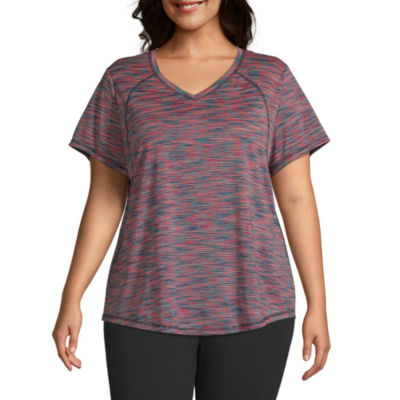 Xersion Womens V Neck Short Sleeve TShirt Plus JCPenney