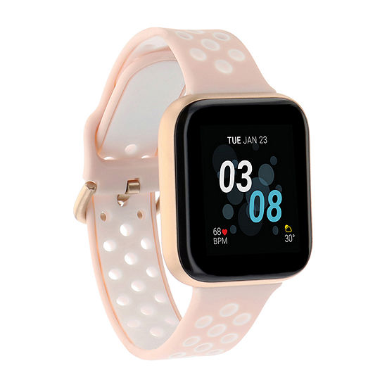 iTouch Air 3 for Women: Rose Gold Case with Blush/White Perforated Strap Smartwatch (40mm) 500010P-0-51-C12