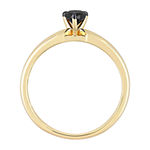 Womens 1/2 CT. T.W. Genuine Black Diamond 14K Gold Pear Solitaire Engagement Ring