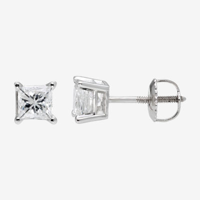 Premier Collection 1/4 CT. T.W. Genuine Princess-Cut Diamond Stud Earrings