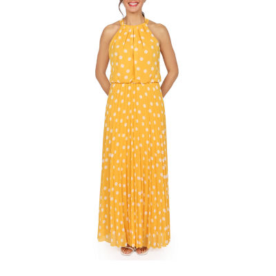 premier amour sleeveless dots maxi dress