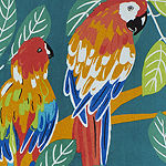 Outdoor Oasis Parrot Printed Beach Towel