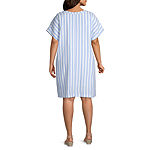 St. John's Bay Plus Short Sleeve Shift Dress