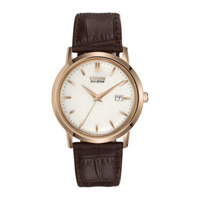 mens brown leather watch