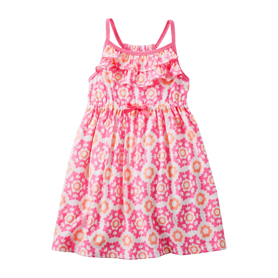 Carters Carter s Sleeveless Floral Print Dress   Girls 5 6x, Orange, Orange,