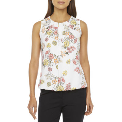 liz claiborne womens round neck sleeveless blouse