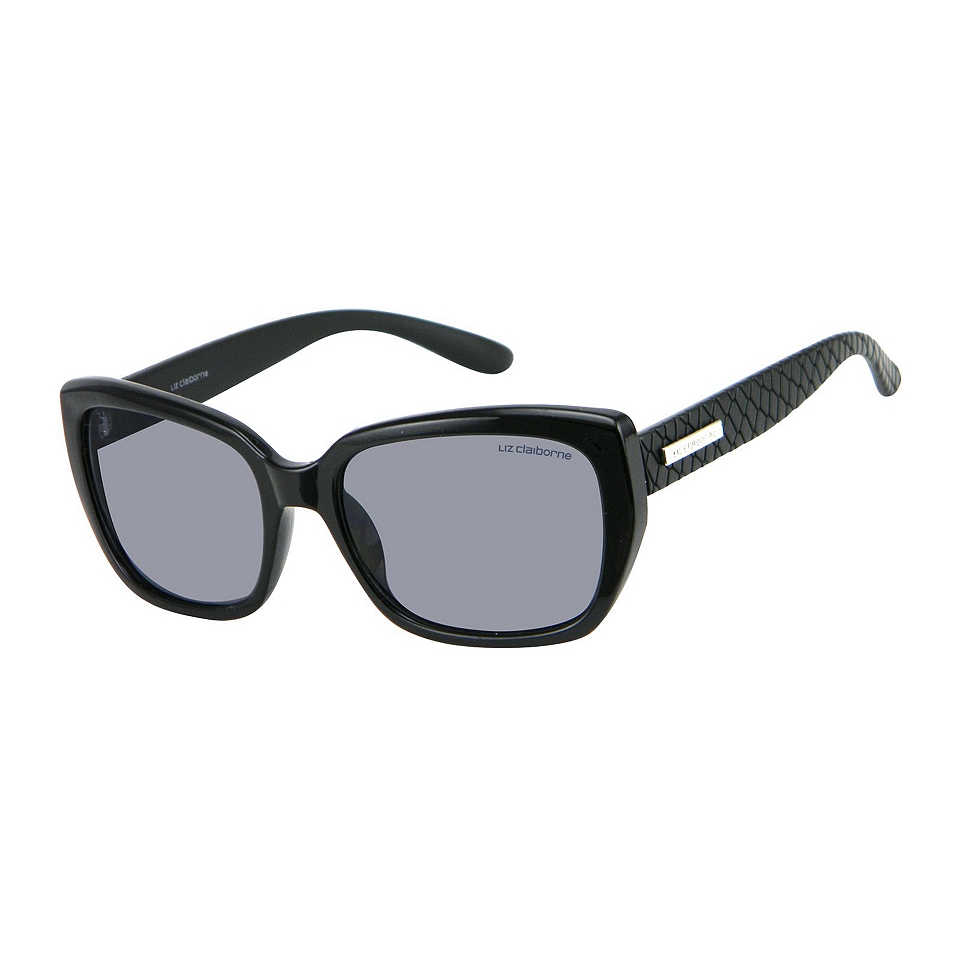 LIZ CLAIBORNE Rubell Rectangle Frame Sunglasses, Black, Womens