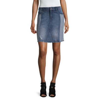 two tone denim skirt
