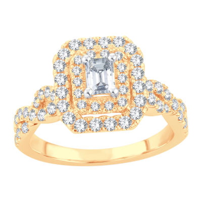 Womens 1 CT. T.W. Lab Grown White Diamond 10K Gold Engagement Ring