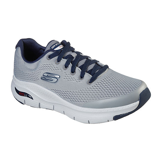 Skechers Arch Fit Mens Walking Shoes, Color Gray Navy