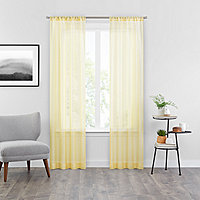 1 New JC Penney Home Lisette 60 x 95 Rod Pocket Panel Soft Gold Curtain Sheer 