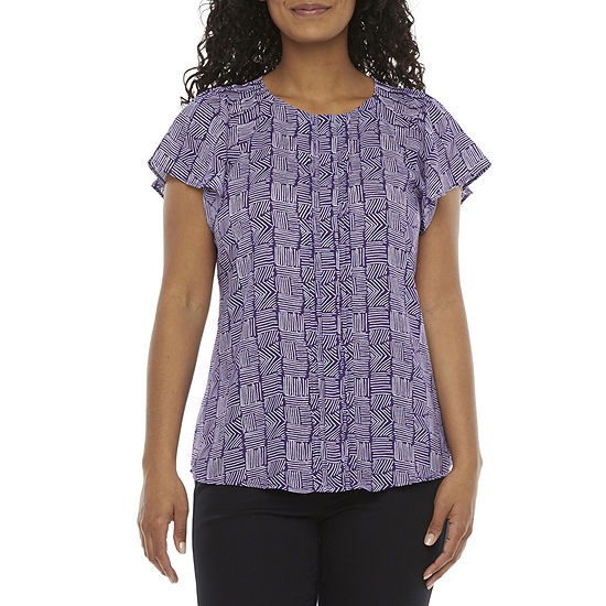 Worthington Womens Perfect Blouse - Petite - JCPenney