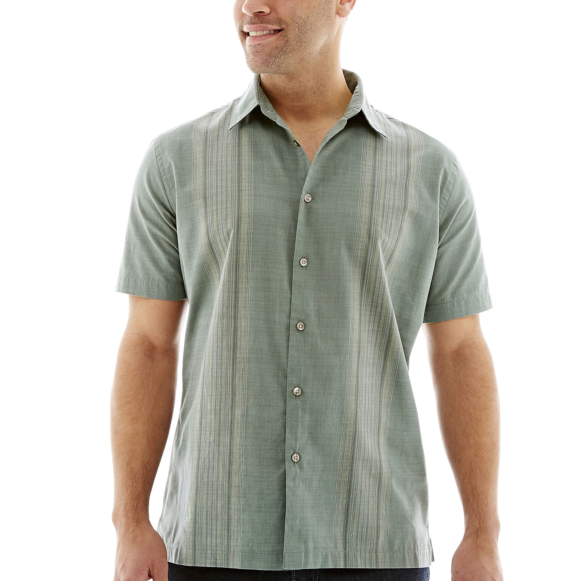 UPC 013282623256 - Van Heusen Short-Sleeve Faux Linen Shirt | upcitemdb.com