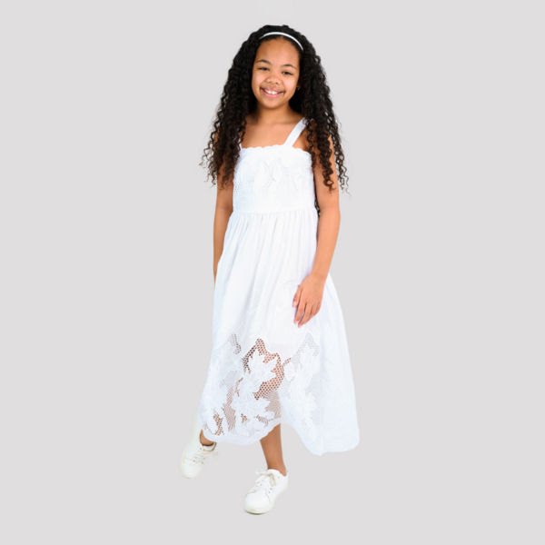 Rare Editions Big Kid Girls Sleeveless Eyelet Maxi Dress