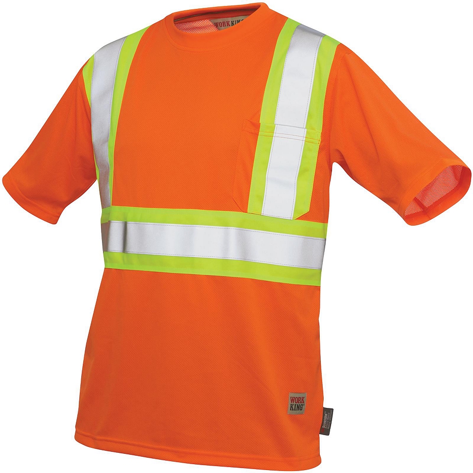 Work King High Visibility Traffic T Shirt, Orange, Mens