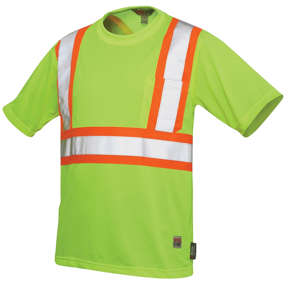 Work King High Visibility Traffic T Shirt, Yellow, Mens