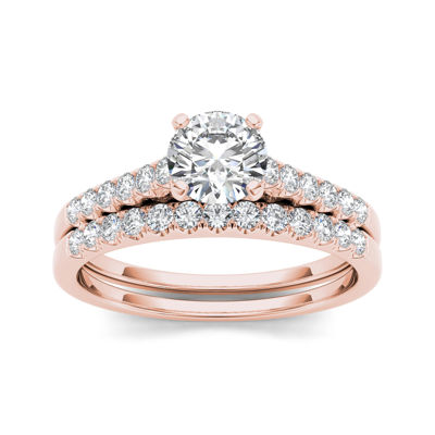 rose gold engagement ring set