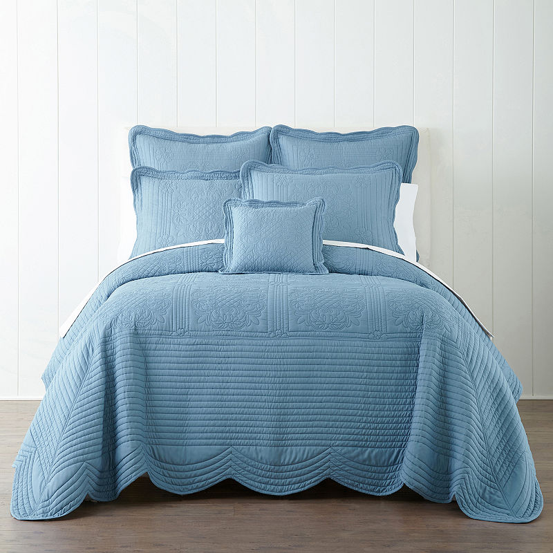 Home Expressions Everly Bedspread, Twin, Blue