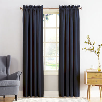 Sun Zero Emory 2 Pack Room Darkening Rod Pocket Curtain Panels