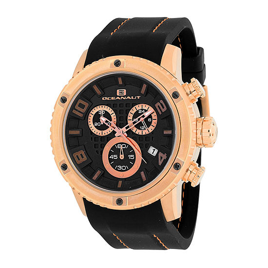 Oceanaut Mens Impulse Sport Black Silicon Strap Chronograph Watch