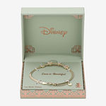 Disney Classics Crystal Pure Silver Over Brass 8 1/2 Inch Herringbone Mickey Mouse Chain Bracelet