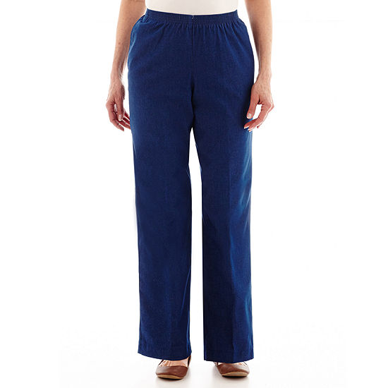 Alfred Dunner Classics Womens Straight Pull-On Pants, Color: Denim ...