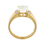 LIMITED QUANTITIES  Genuine Opal Diamond Accent 10K Yellow Gold Ring