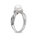 Cultured Freshwater Pearl & Diamond Accent 10K White Gold Ring