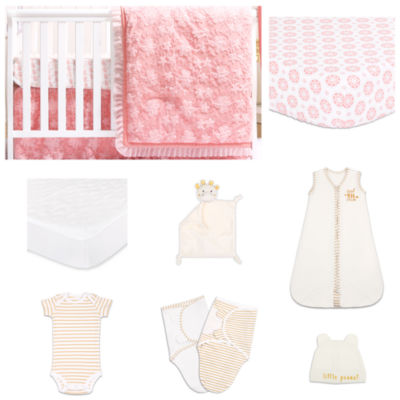 The Peanut Shell Audrey Crib Bedding Set Color Coral Jcpenney