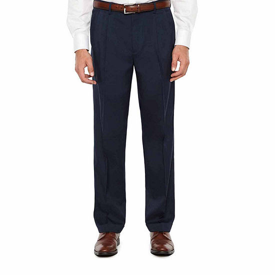 Savane Crosshatch Stretch Straight Fit Pleated Pants Men S