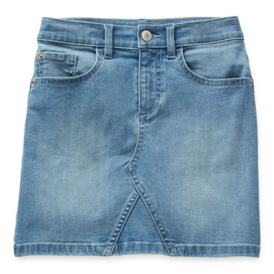 Thereabouts Little & Big Girls Adjustable Waist Midi Denim Skirt, Color