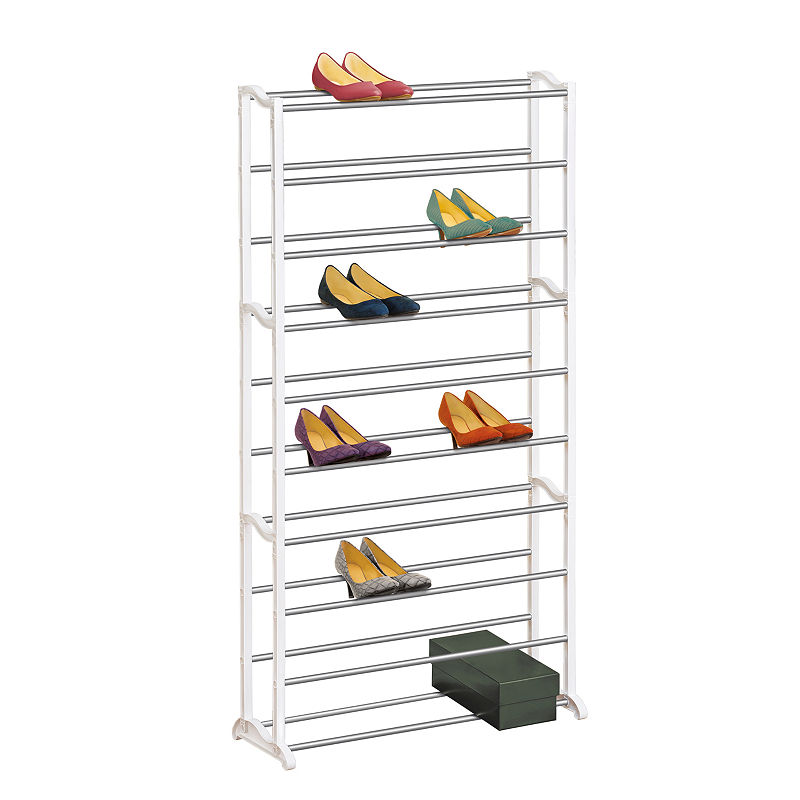 Lynk 20-Pair Shoe Rack, White