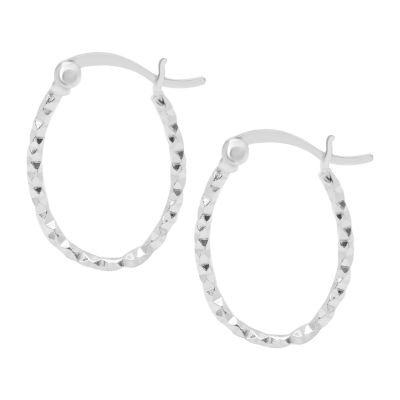 Silver Treasures Sterling Silver Hoop Earrings - JCPenney