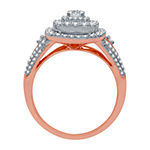 Ever Star Womens 1 CT. T.W. Lab Grown White Diamond 10K Rose Gold Engagement Ring