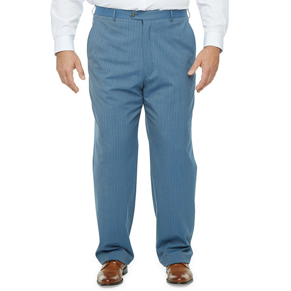 Stafford Coolmax Mens Striped Stretch Classic Fit Suit Pants - Big and Tall
