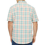 St. John's Bay Big and Tall Mens Adaptive Regular Fit Long Sleeve Plaid Button-Down Shirt