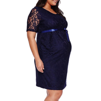 Motherhood Lace Dress with Bow Belt Plus MaternityJCPenney