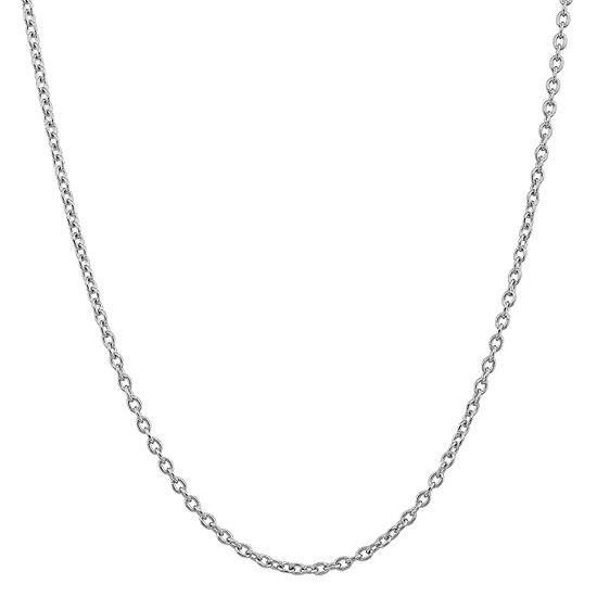 14K White Gold Solid Cable Chain Necklace